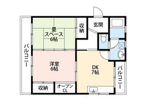 入野町の完工年月(1988年1月)築の賃貸マンションの間取り