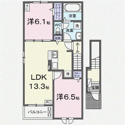 ノアムールカBの間取り