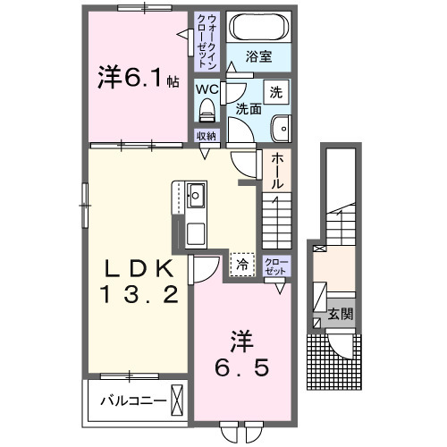 ルノン　Ⅱ・02010号室の間取り