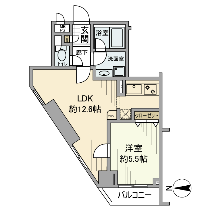 デュオ・スカーラ府中駅前・304号室の間取り
