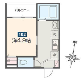 ＭＥＬＤＩＡ西川口Ⅱ・102号室の間取り