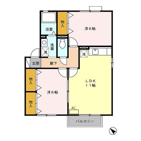 サニーコート新小杉 Bの間取り