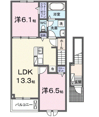 プリムローズ Bの間取り