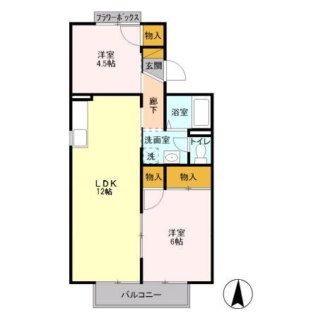 サンモールおゆみ野　Ｂの間取り