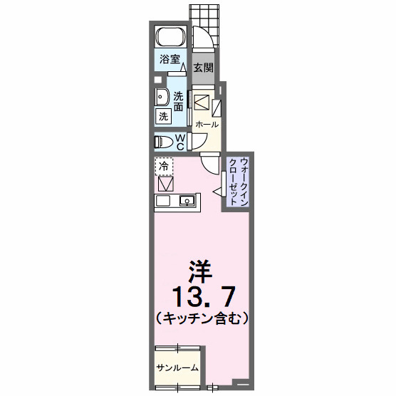 ウッド　ウィル・01040号室の間取り