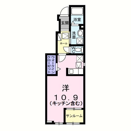クレストビュー・01010号室の間取り