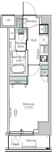 ONE ROOF RESIDENCE KIBA WESTの間取り