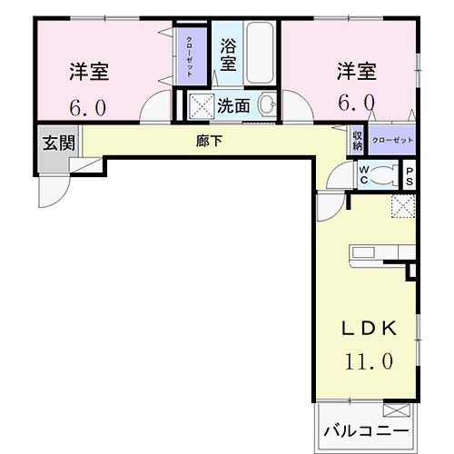 カーサデルソーレⅡの間取り
