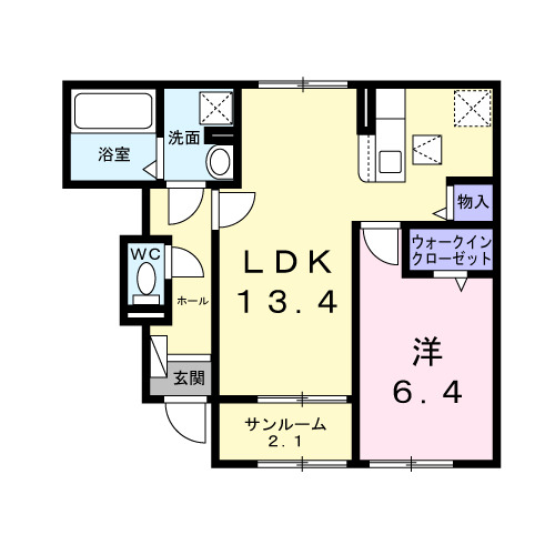 サンリット・01020号室の間取り