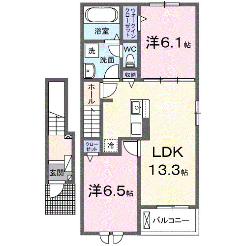 トレゾール・02020号室の間取り