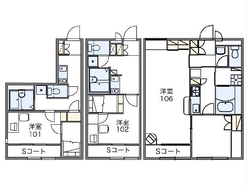 レオパレスバンビーノ花輪の間取り