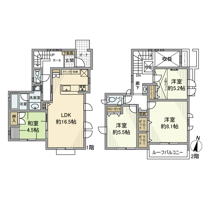 南田中戸建の間取り