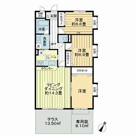 ライオンズマンション船橋飯山満台二番館の間取り