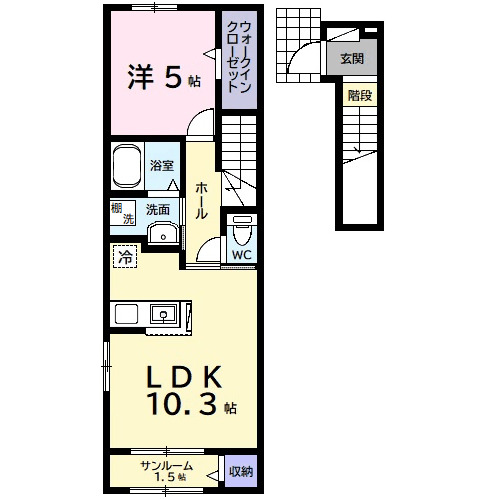レジデンスさくら・02020号室の間取り