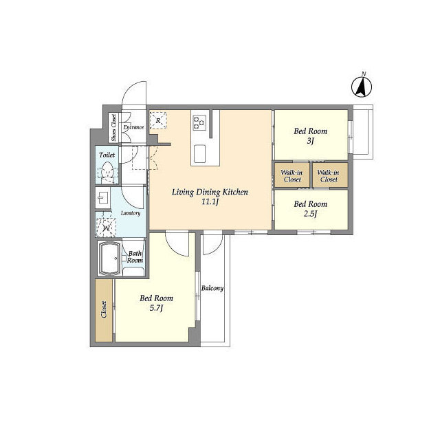アジールコート練馬中村橋・326号室の間取り