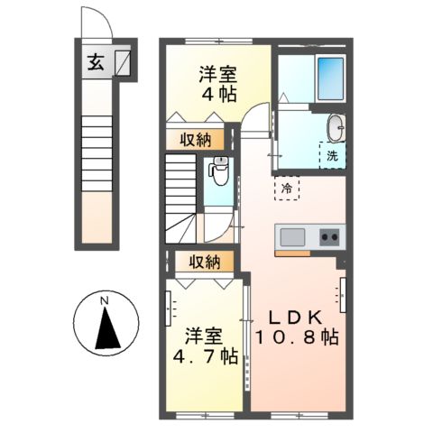 エスト ガーデニアの間取り