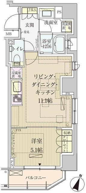 パークアクシス赤坂見附・801号室の間取り