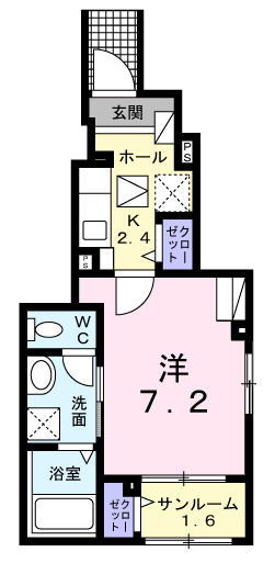メゾン　パンタネール・01010号室の間取り