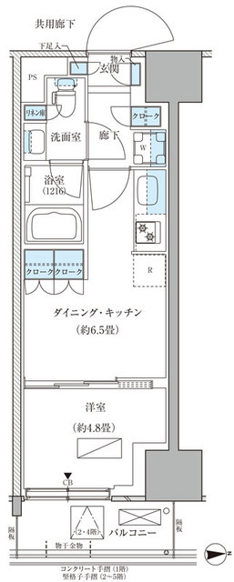 パークアクシス品川天王洲アイル・528号室の間取り
