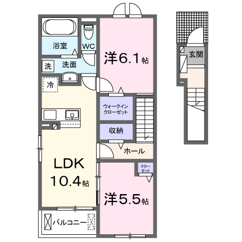 リアン　フィルＢ・02040号室の間取り