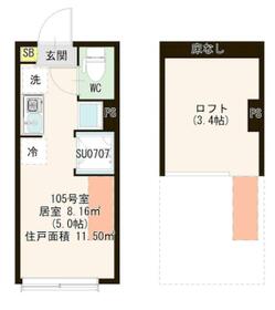 マルバ上板橋・0105号室の間取り