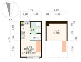 ＭＩ　ＣＡＳＡ　平和台・0103号室の間取り