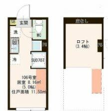 マルバ上板橋・0106号室の間取り