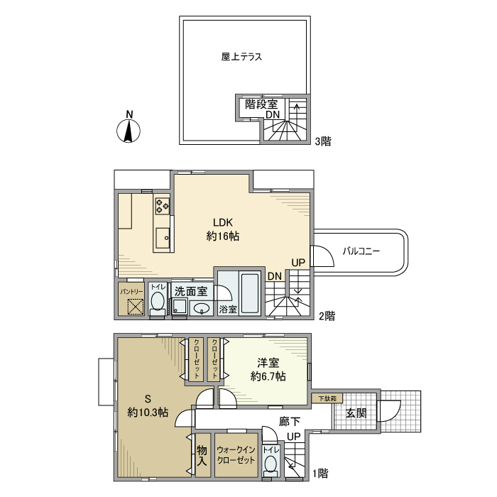 桃井戸建・1号室の間取り