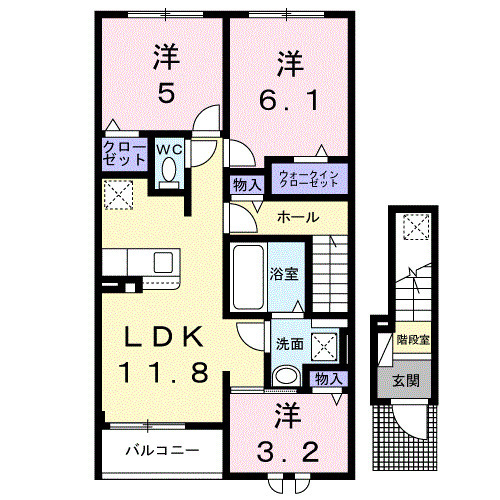 ポンテ アルト 池上 Aの間取り