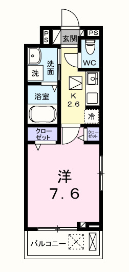 サザンクロス・01010号室の間取り