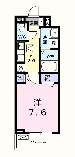 サザンクロス・01020号室の間取り