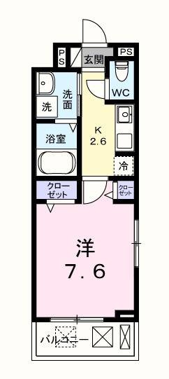 サザンクロス・02010号室の間取り