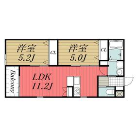 物件名非公開・203号室の間取り