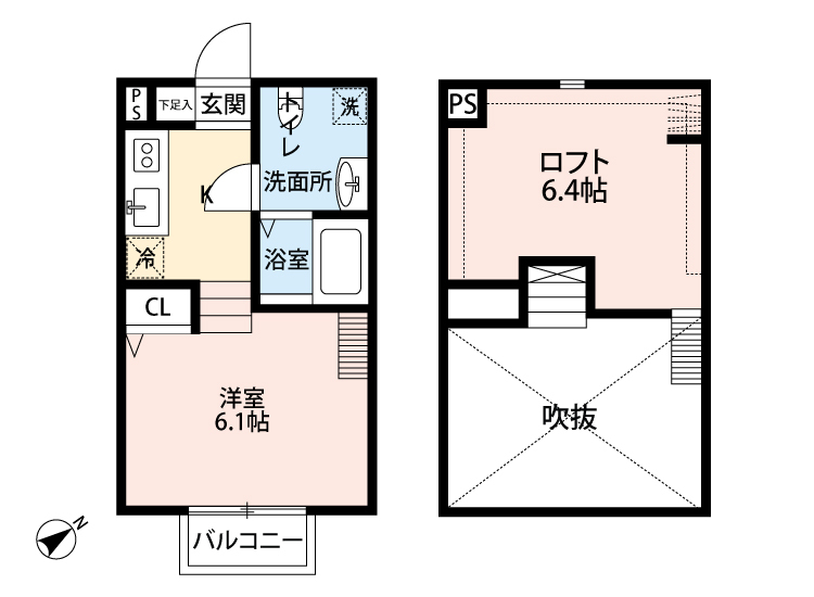 Elvita天台(エルビータテンダイ)の間取り