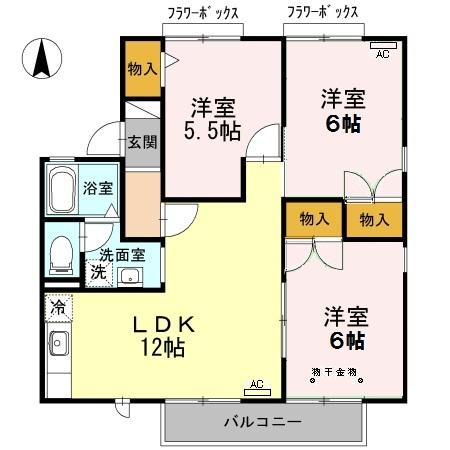 ハイツせみじま B棟の間取り