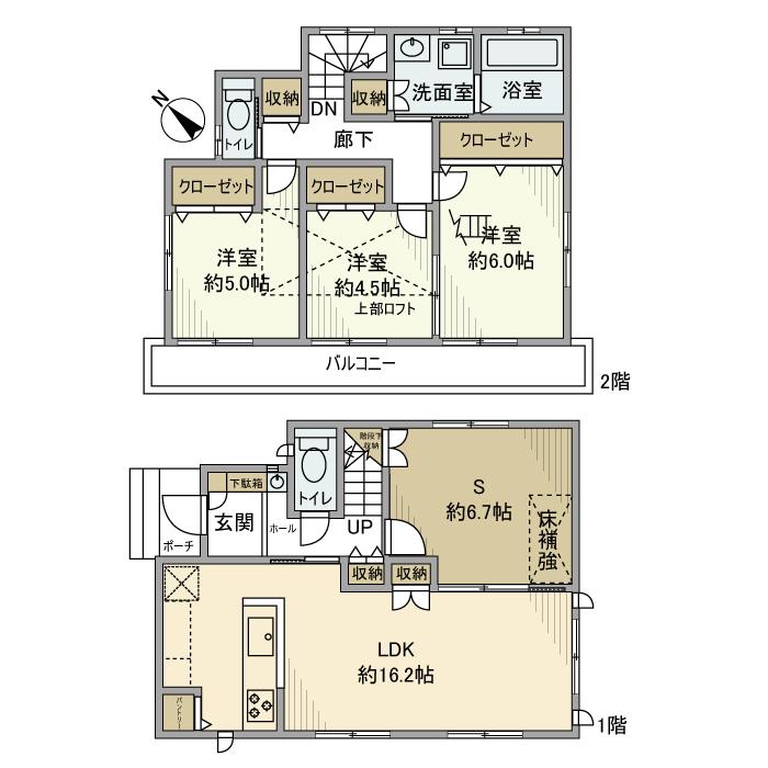 海神戸建・1号室の間取り