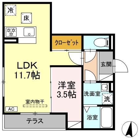 D-crinum 下土狩の間取り