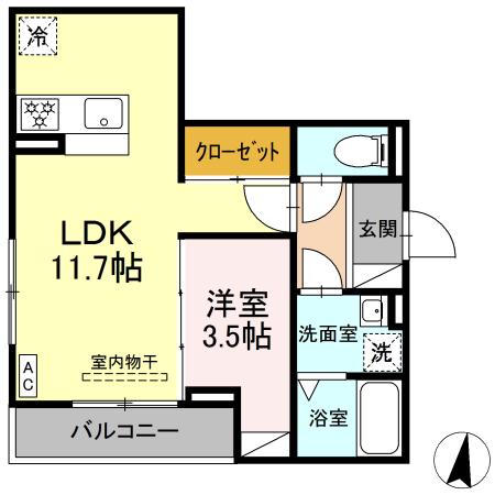 D-crinum 下土狩の間取り