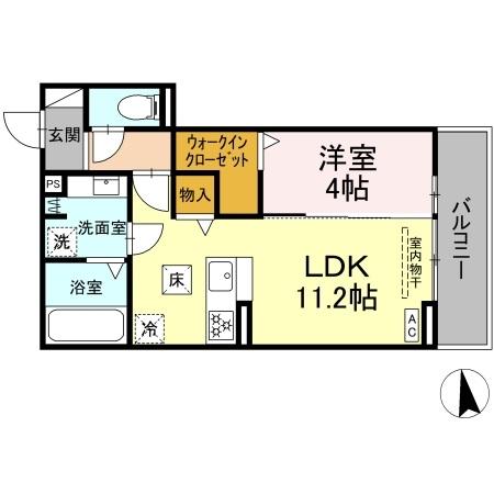 ルヴィータ岩塚・103号室の間取り