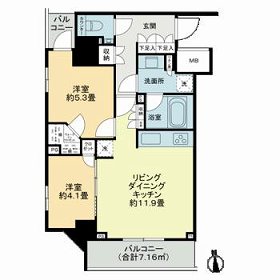 Brun Pilier日本橋・505号室の間取り