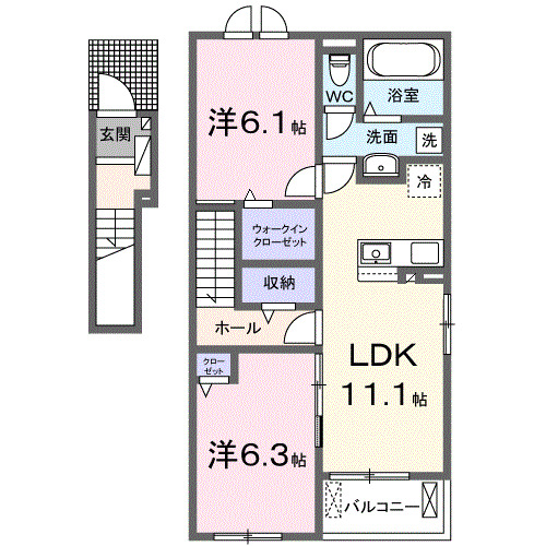 オレンジフォレストⅡ・02010号室の間取り