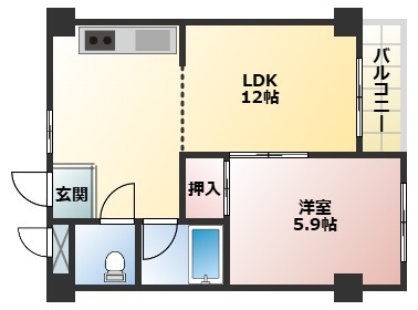 木川東の完工年月(1986年8月)築の賃貸マンションの間取り