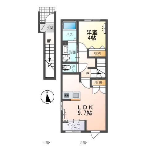 仮)大塚町新築アパートA棟の間取り