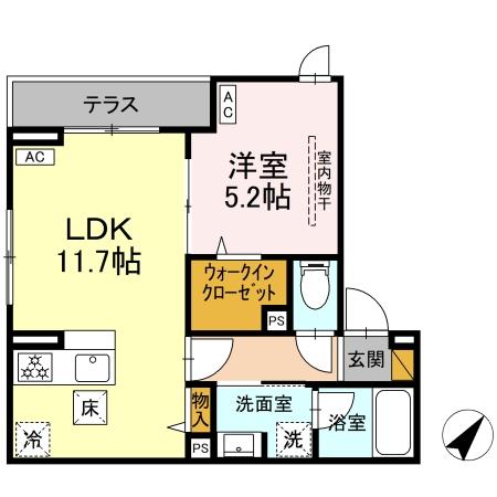 仮）D-ROOM相之川3丁目PJ新築工事・102号室の間取り