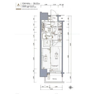 エステムコート名古屋新栄Ⅵ アートテラス・801号室の間取り