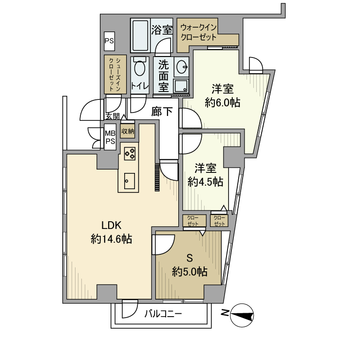 ライオンズマンション王子第5の間取り