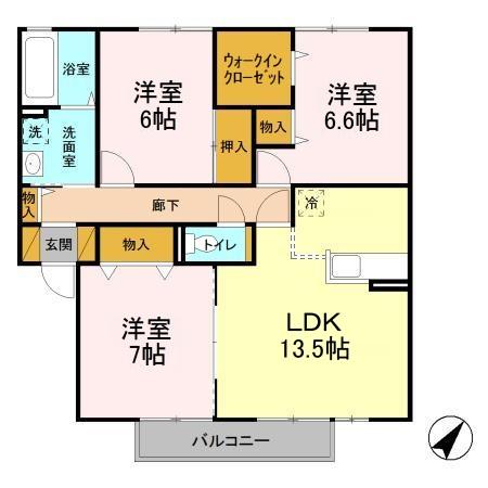 ローズガーデン・レジス ABCDの間取り