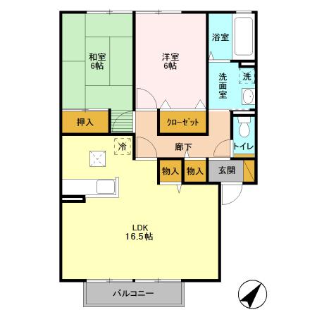 ローズガーデン・レジス ABCDの間取り