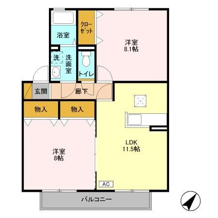 ローズガーデン・レジス ABCDの間取り