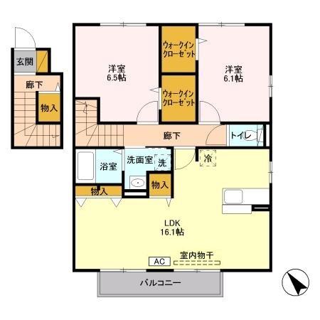 サントビーサウスヒル Bの間取り